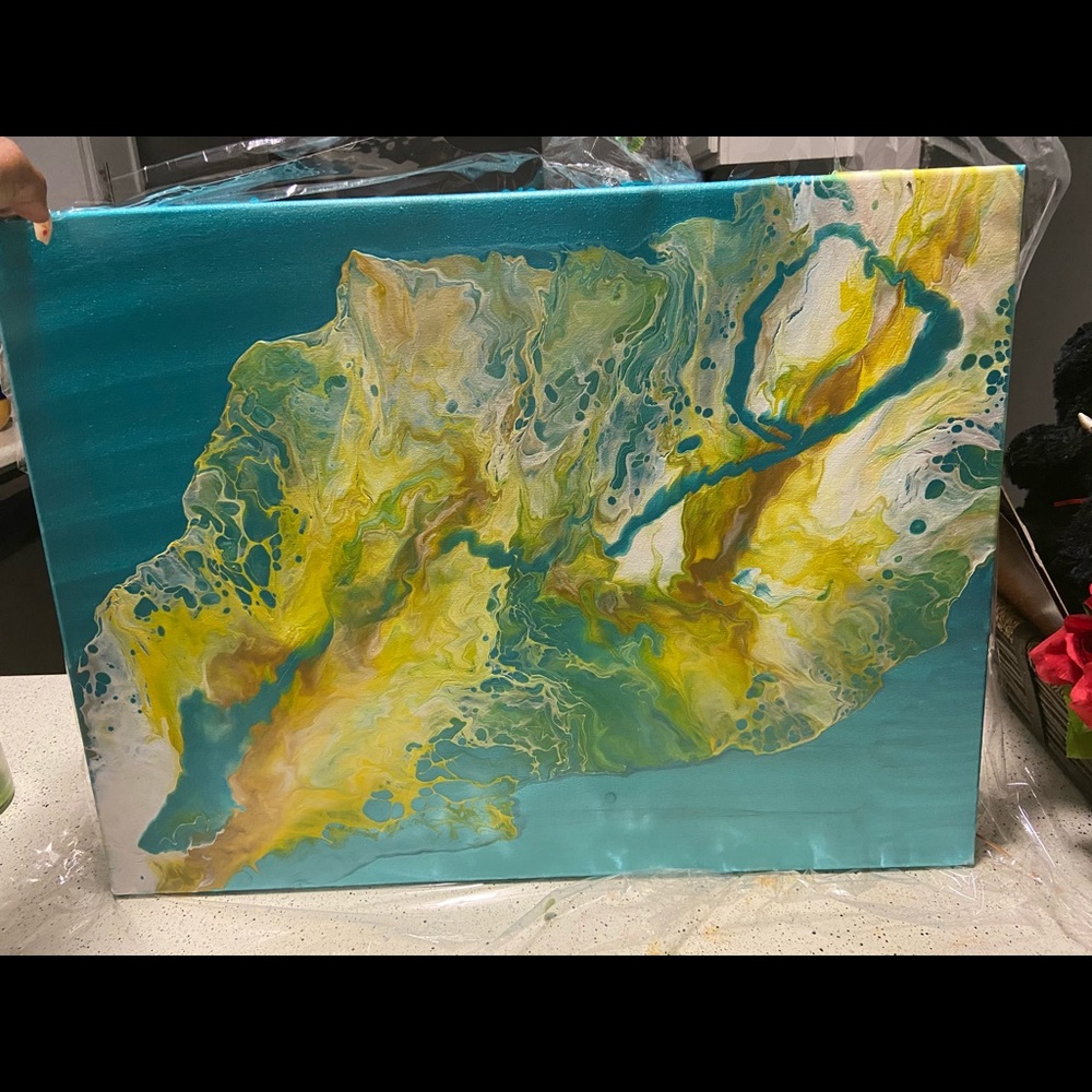20x24 acrylic Dutch pour painting